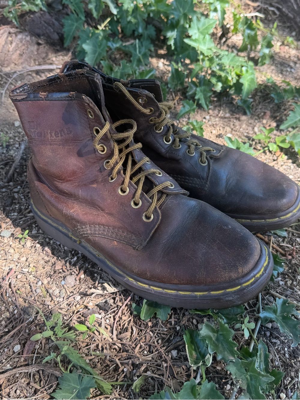RARE Vintage 90s Dr Martens Brown Boots Made in England Doc Martens 8 eye